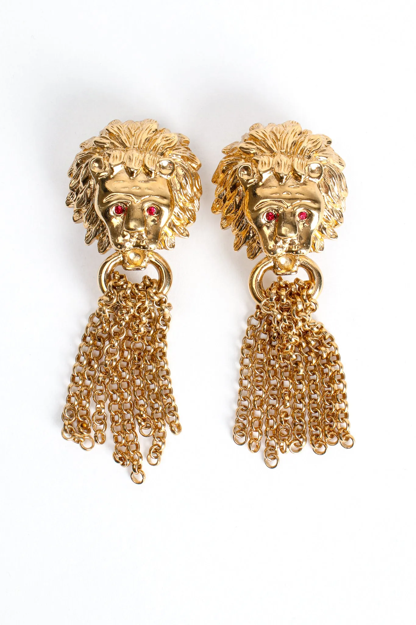 Lion Chain Tassel Earrings