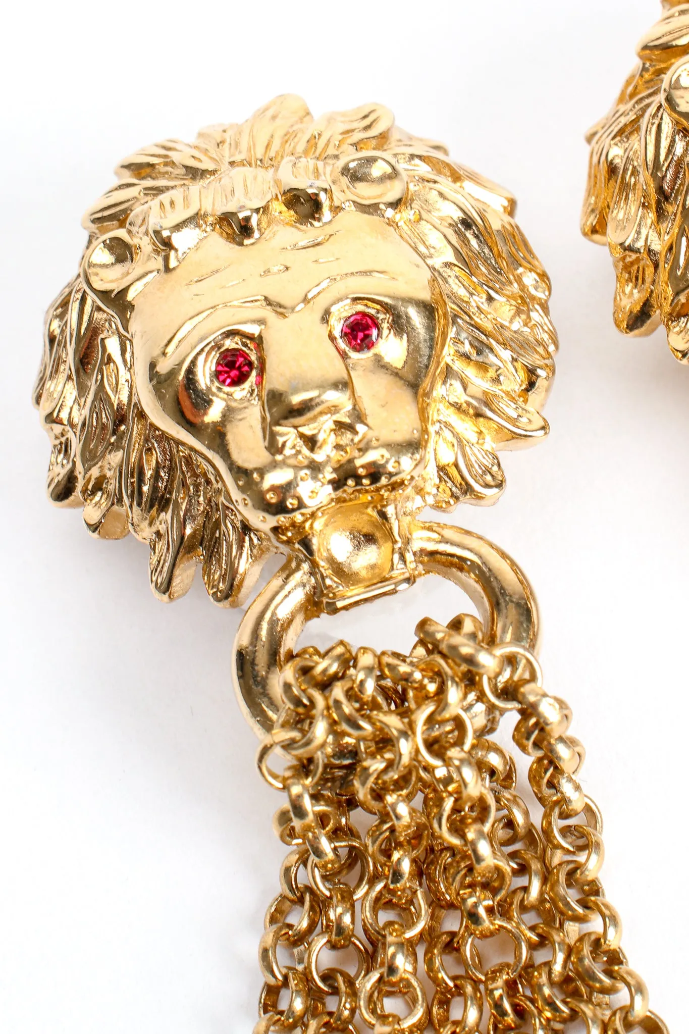 Lion Chain Tassel Earrings