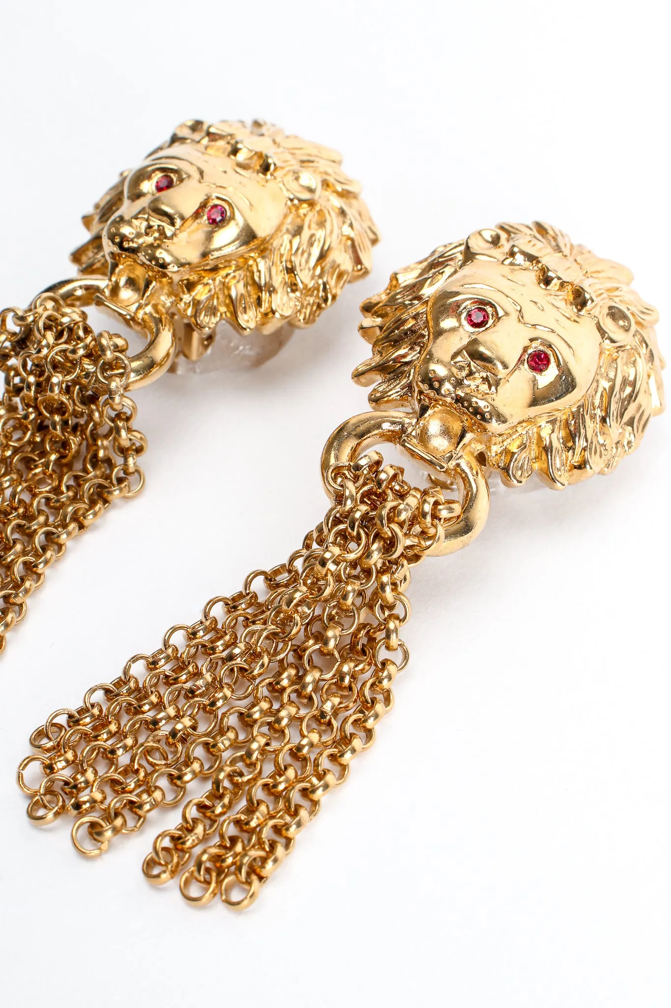 Lion Chain Tassel Earrings