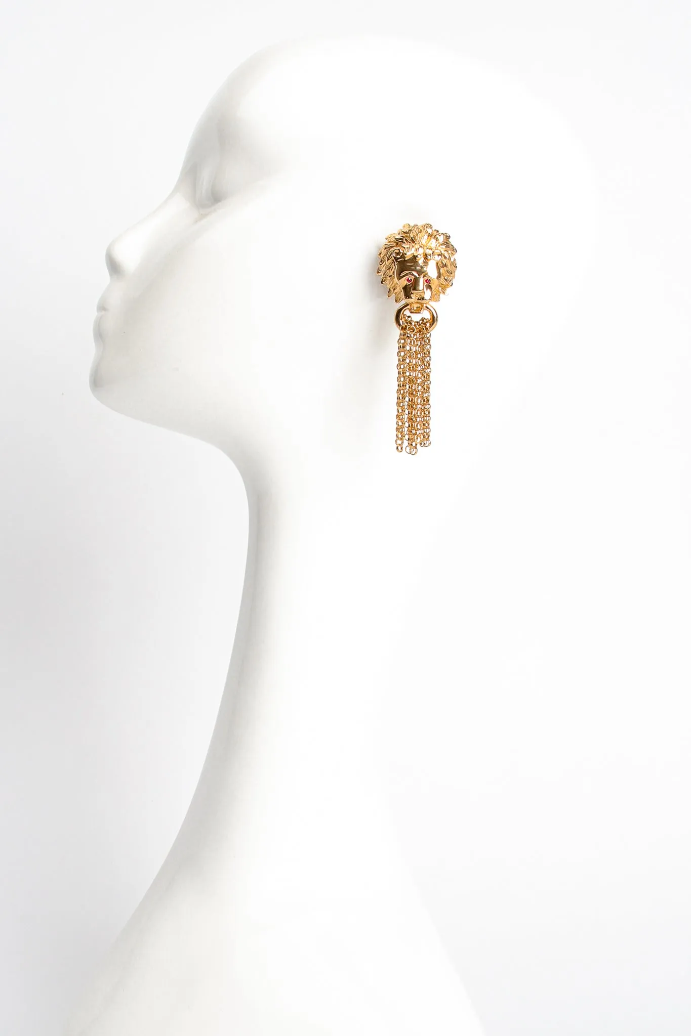 Lion Chain Tassel Earrings