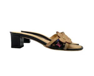 Louis Vuitton Black Multicolor Kitten Heels