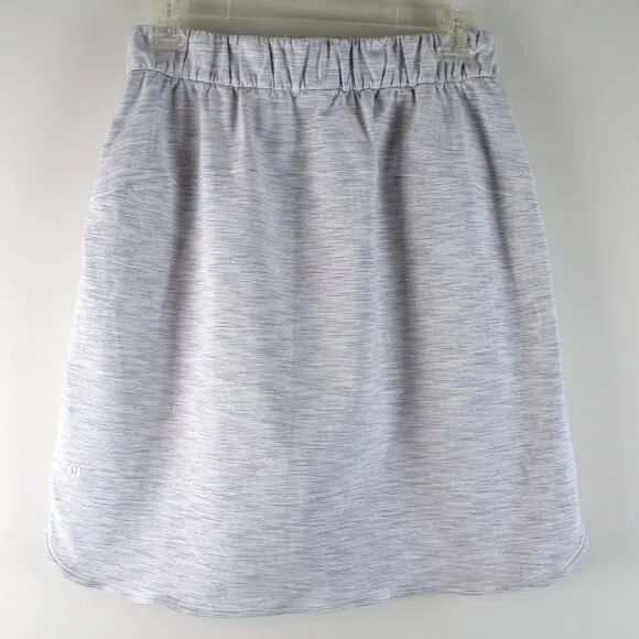 Lululemon On The Fly Wee Are From Space Nimbus Battleship Grey Mini Skirt 8