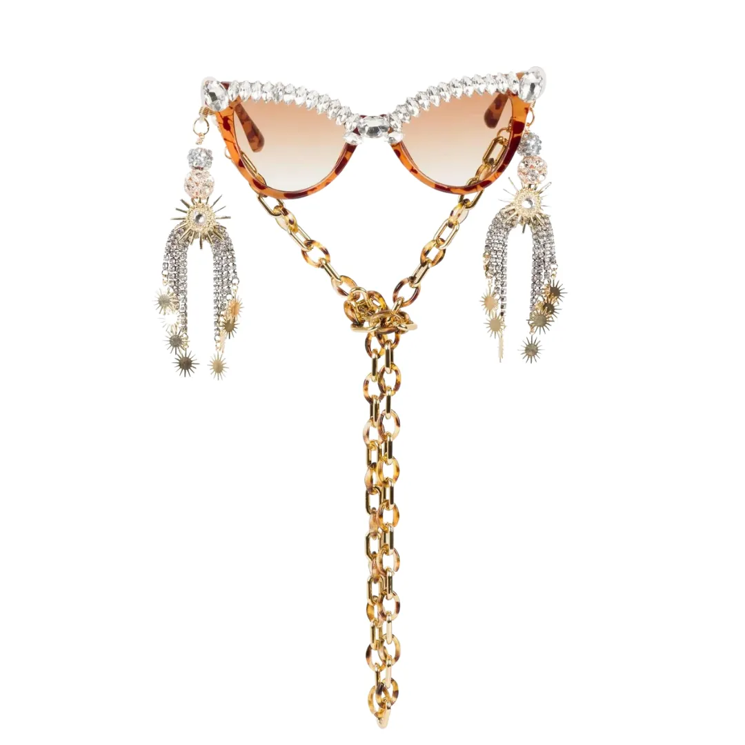 Man Eater Tortoise Sparkle Pop Sunglasses