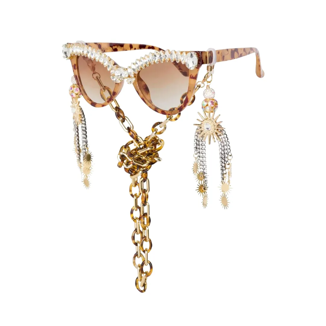 Man Eater Tortoise Sparkle Pop Sunglasses