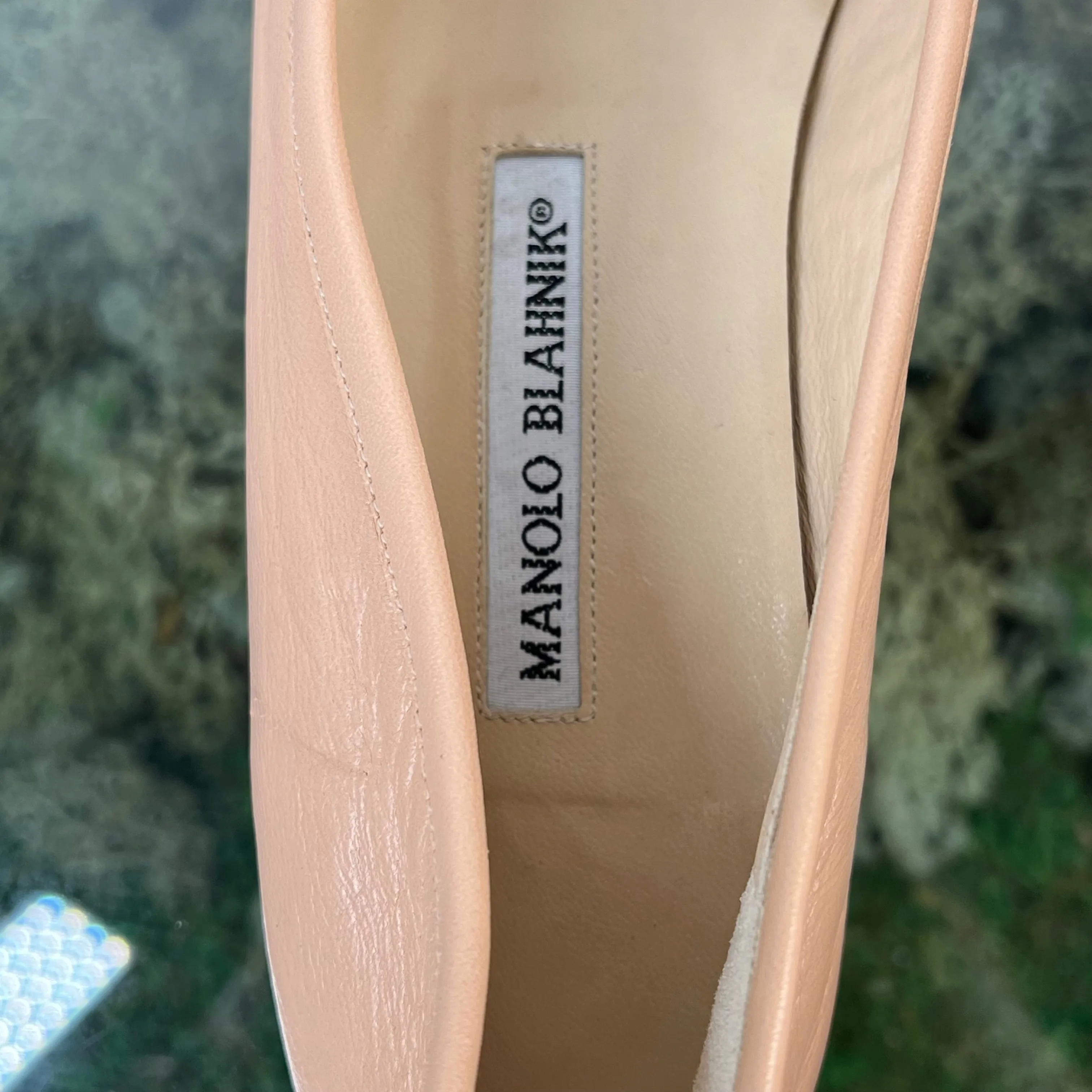 MANOLO BLAHNIK Pink Veralli Leather Bow Ballerina Flats SZ41.5(11.5US) DIA290