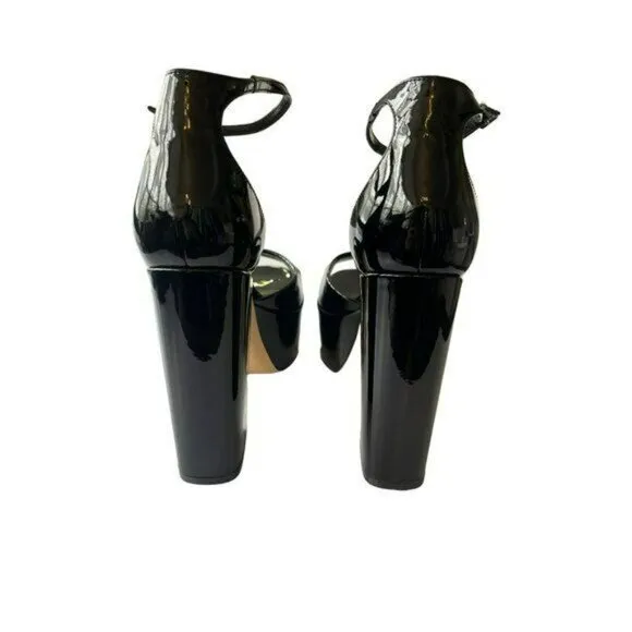 Marc Fisher Black Patent Leather Platform Heels Sz 7.5 NEW