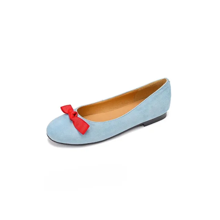 Mariana Ribbon Suede Ballet Flats