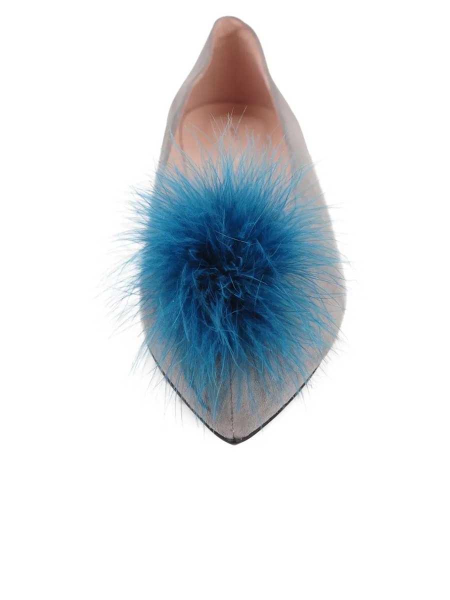 Maribou Feather Pouf Flat