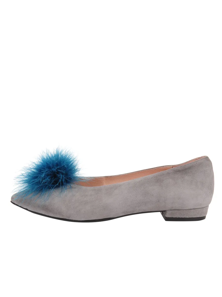 Maribou Feather Pouf Flat