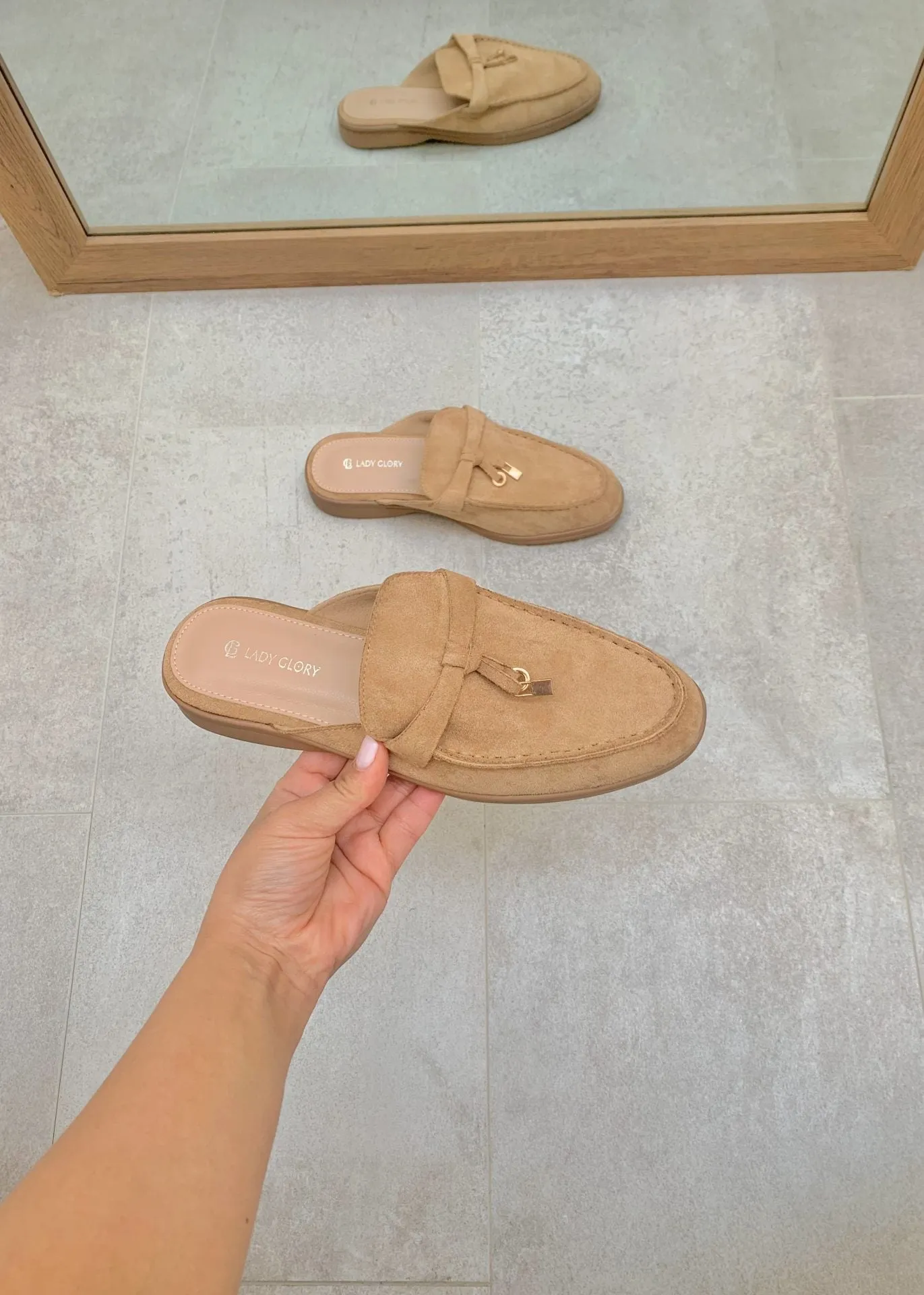 Maris™ | Khaki Suede Summer Loafers with Tassels