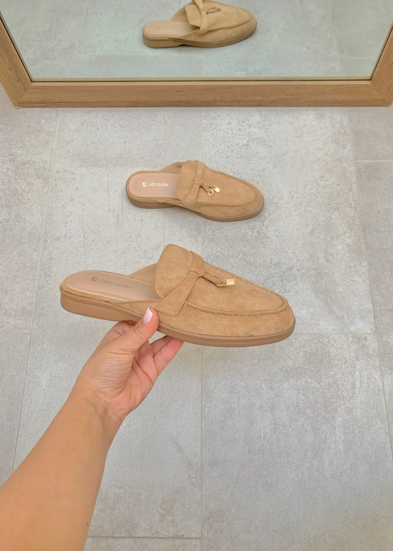 Maris™ | Khaki Suede Summer Loafers with Tassels