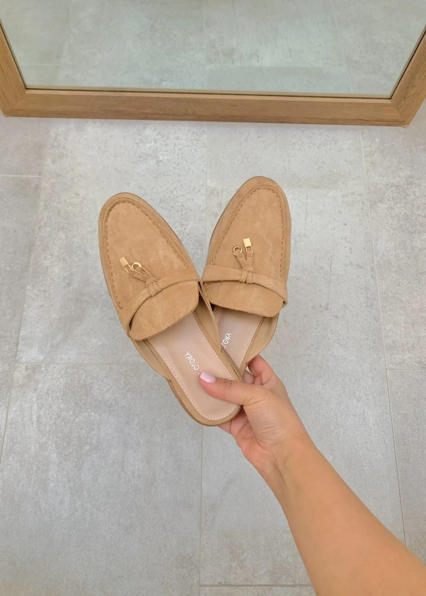 Maris™ | Khaki Suede Summer Loafers with Tassels
