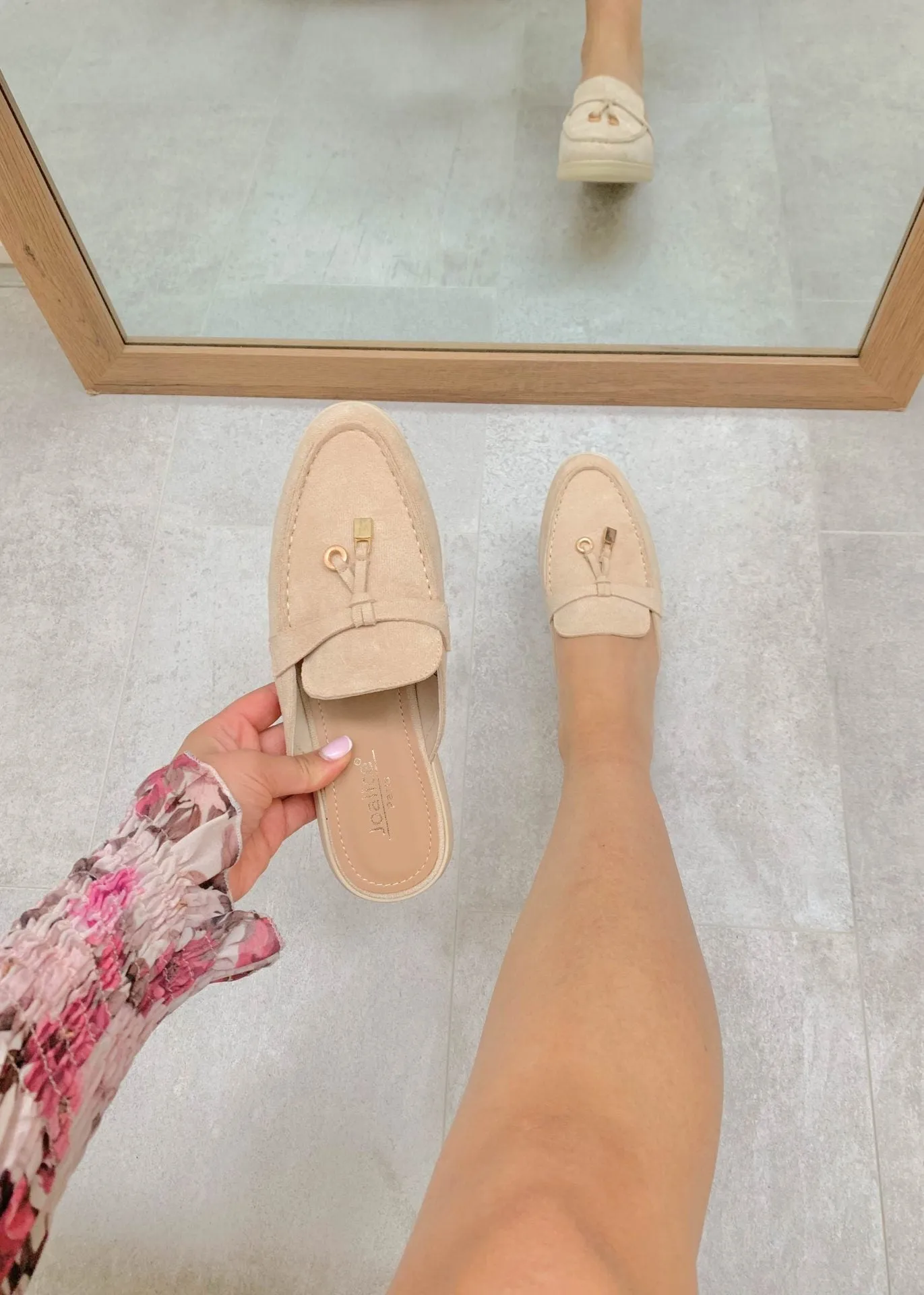 Maris™ | Khaki Suede Summer Loafers with Tassels