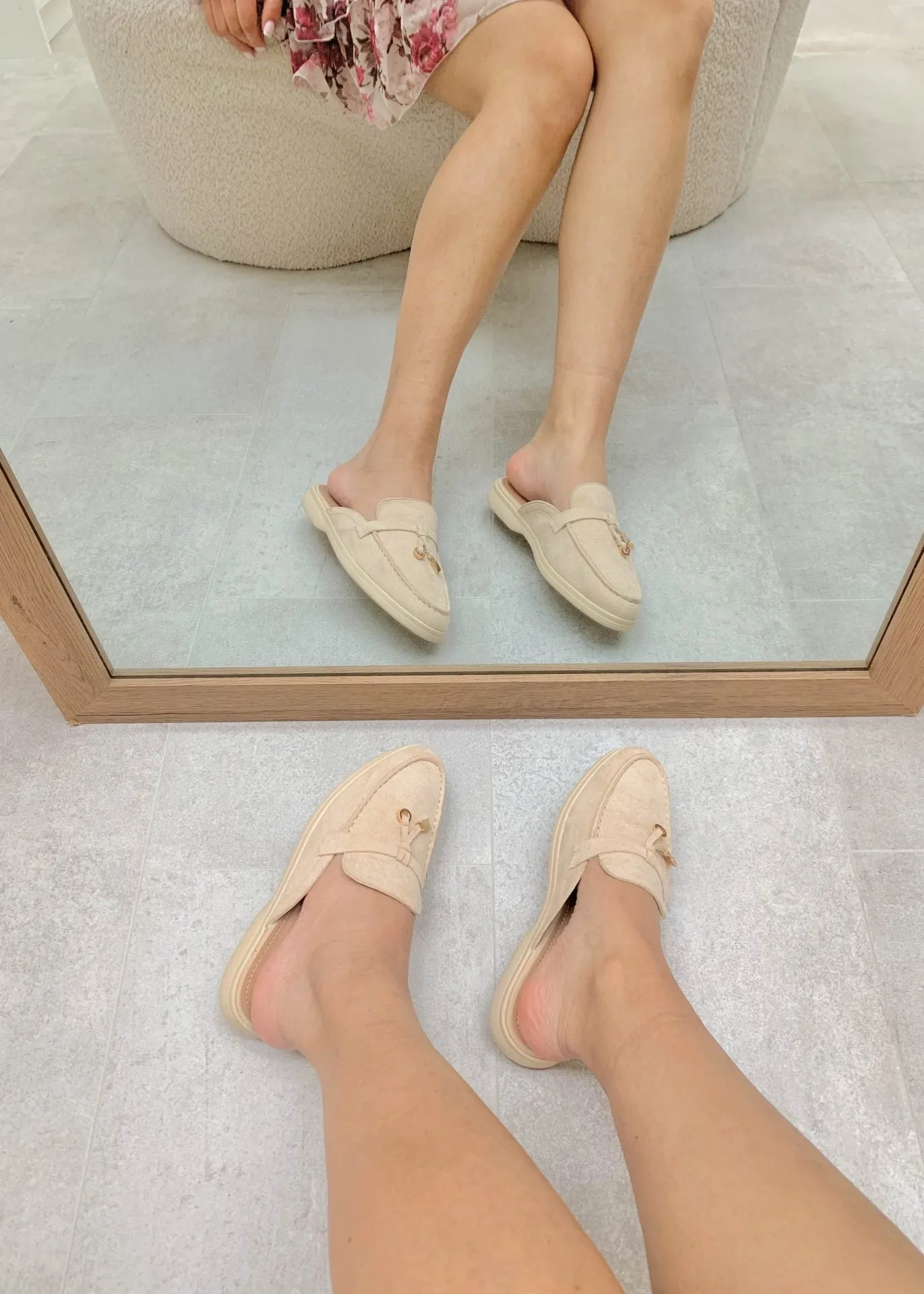 Maris™ | Khaki Suede Summer Loafers with Tassels