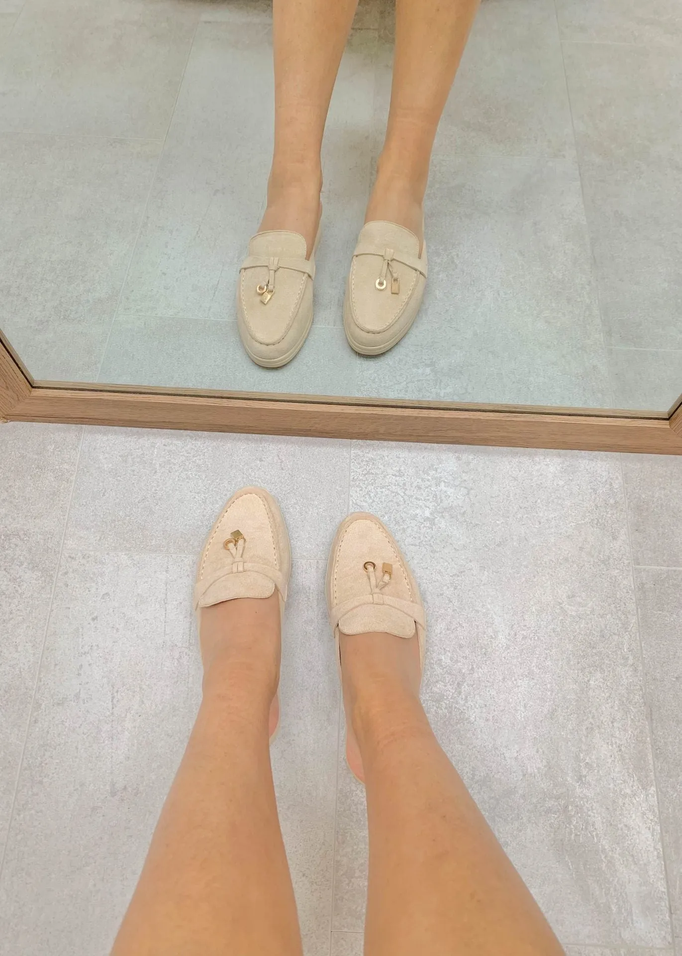 Maris™ | Khaki Suede Summer Loafers with Tassels