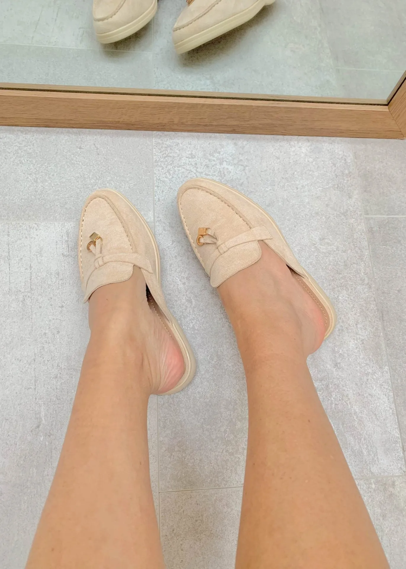 Maris™ | Khaki Suede Summer Loafers with Tassels