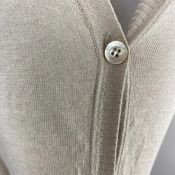 MaxMara Weekend Linen &amp; Silk Neutral Lightweight Cardigan Medium Casual