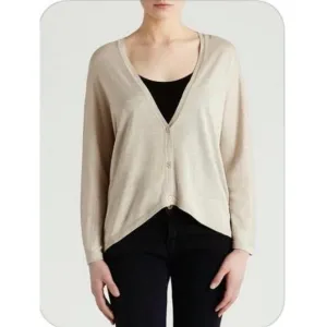 MaxMara Weekend Linen &amp; Silk Neutral Lightweight Cardigan Medium Casual