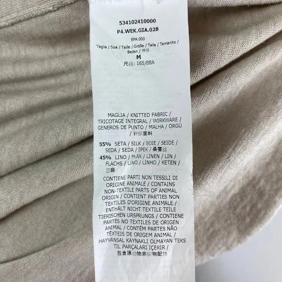 MaxMara Weekend Linen &amp; Silk Neutral Lightweight Cardigan Medium Casual
