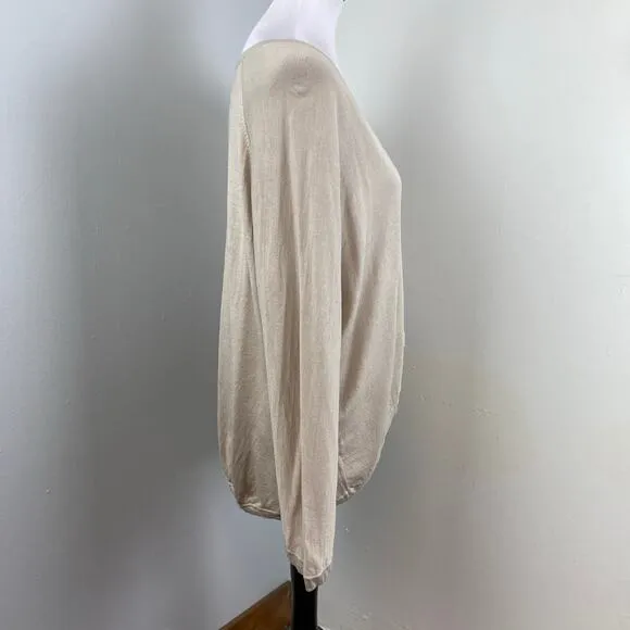MaxMara Weekend Linen &amp; Silk Neutral Lightweight Cardigan Medium Casual