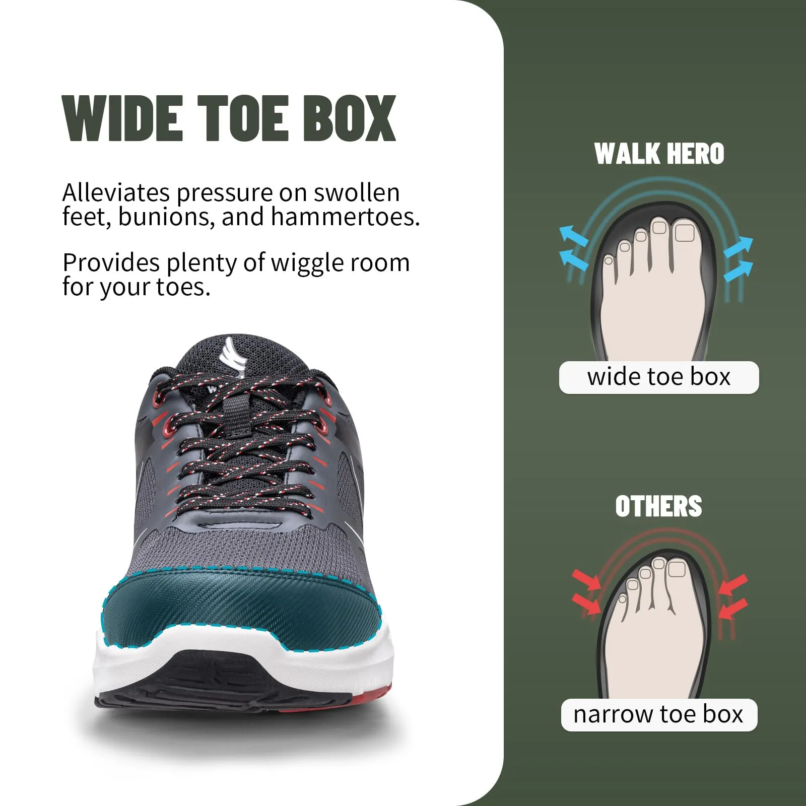 Men's Arch Support Wide Toe Box Shoes