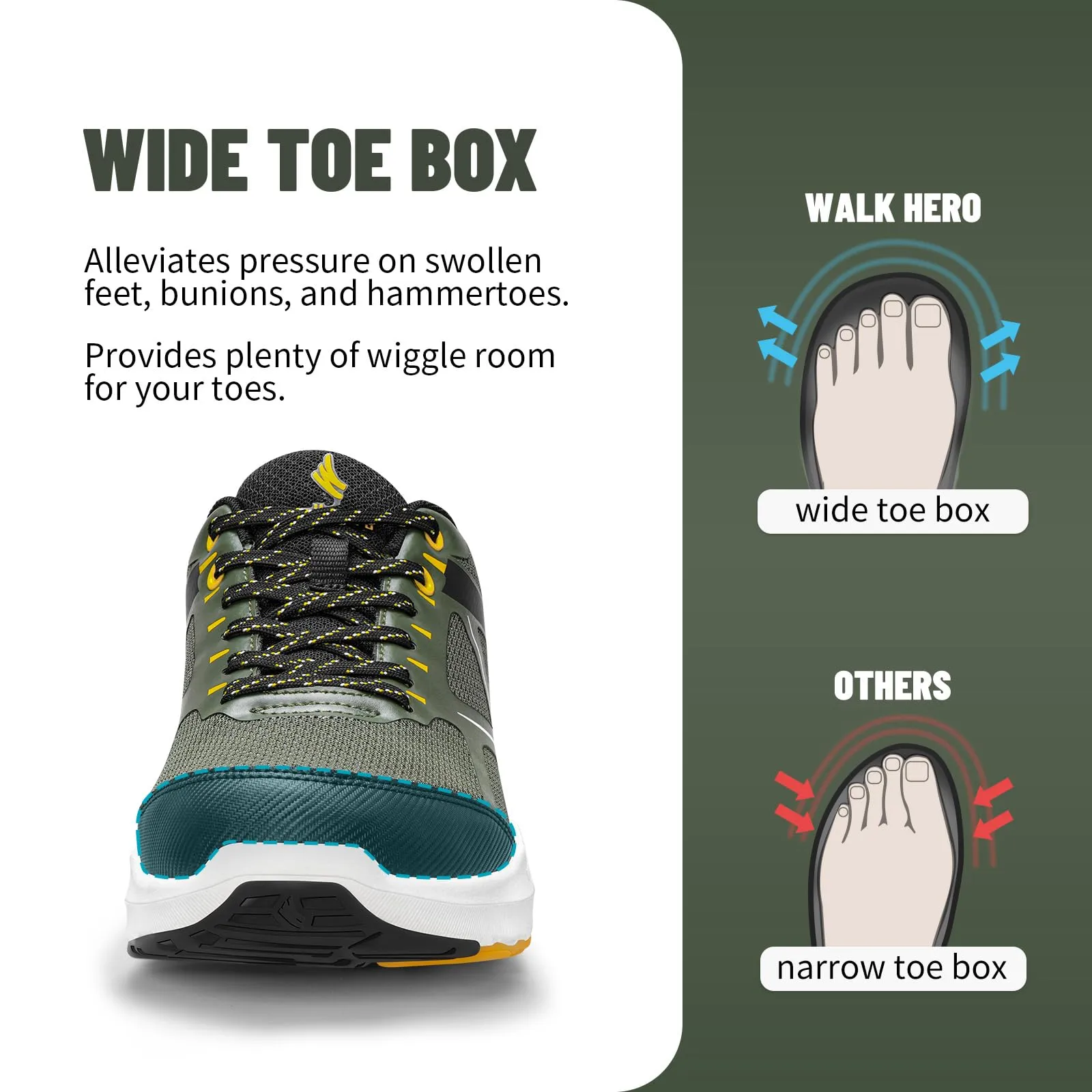 Men's Arch Support Wide Toe Box Shoes
