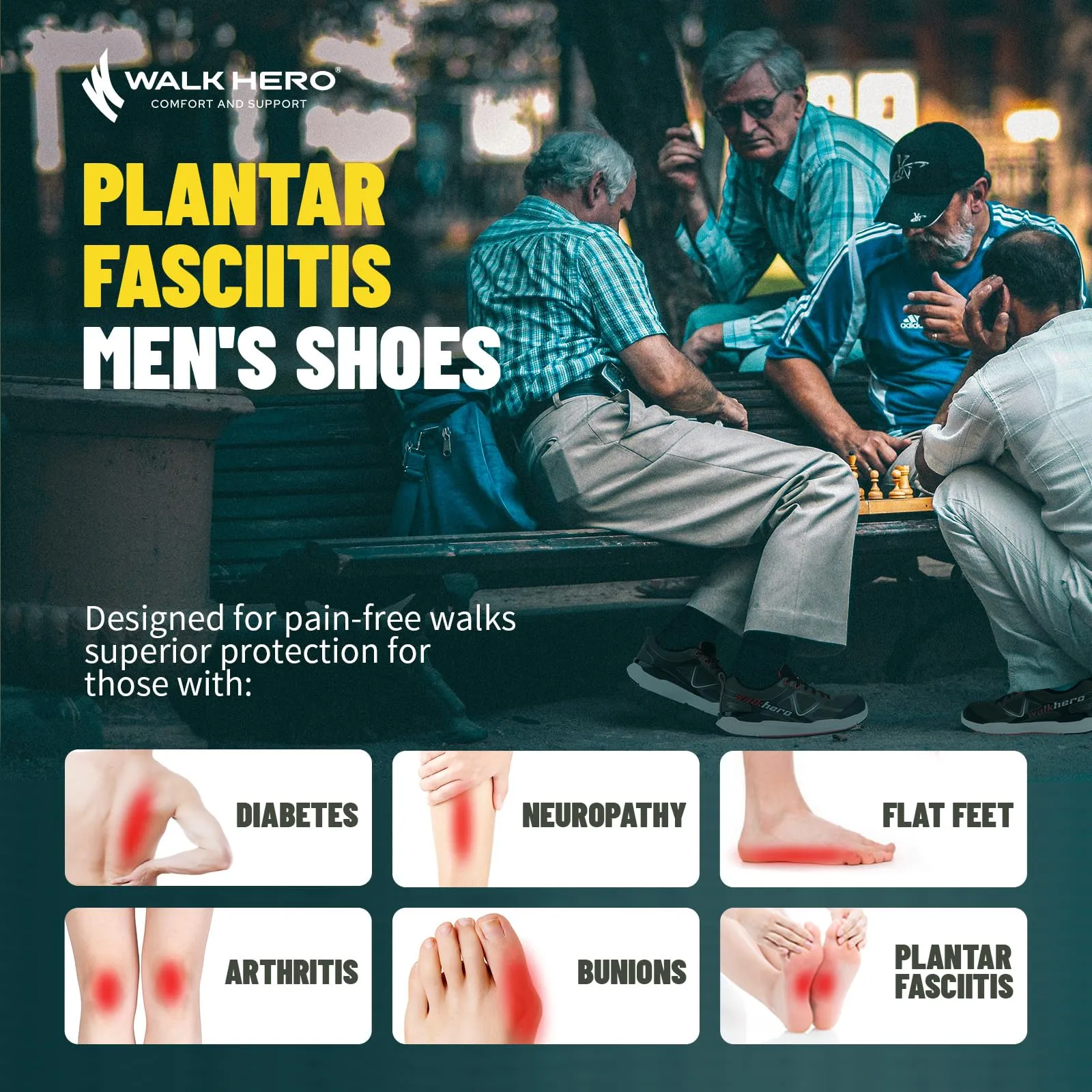 Men's Arch Support Wide Toe Box Shoes