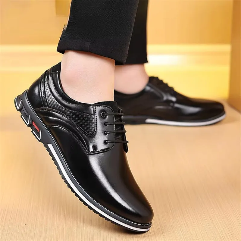 Men's Casual Lightweight Lace Up Rubber Sole Dress Shoes
