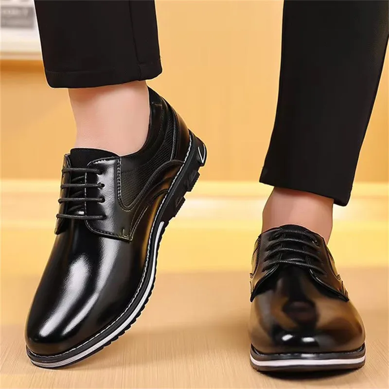 Men's Casual Lightweight Lace Up Rubber Sole Dress Shoes