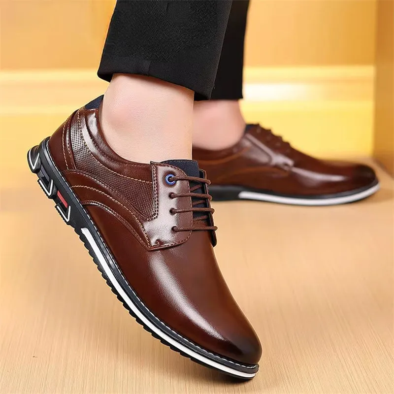 Men's Casual Lightweight Lace Up Rubber Sole Dress Shoes