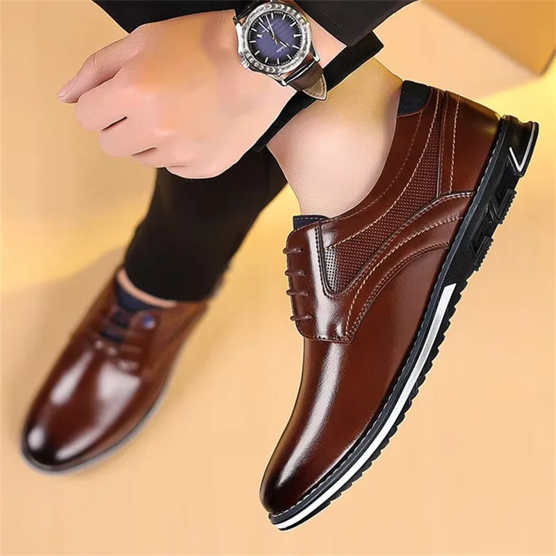 Men's Casual Lightweight Lace Up Rubber Sole Dress Shoes