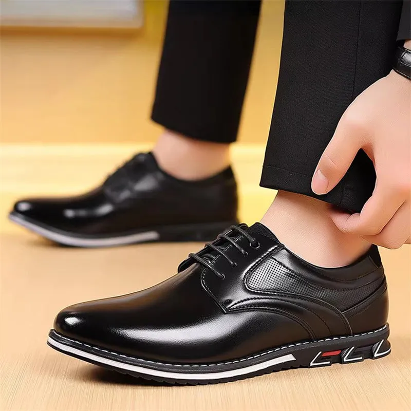 Men's Casual Lightweight Lace Up Rubber Sole Dress Shoes
