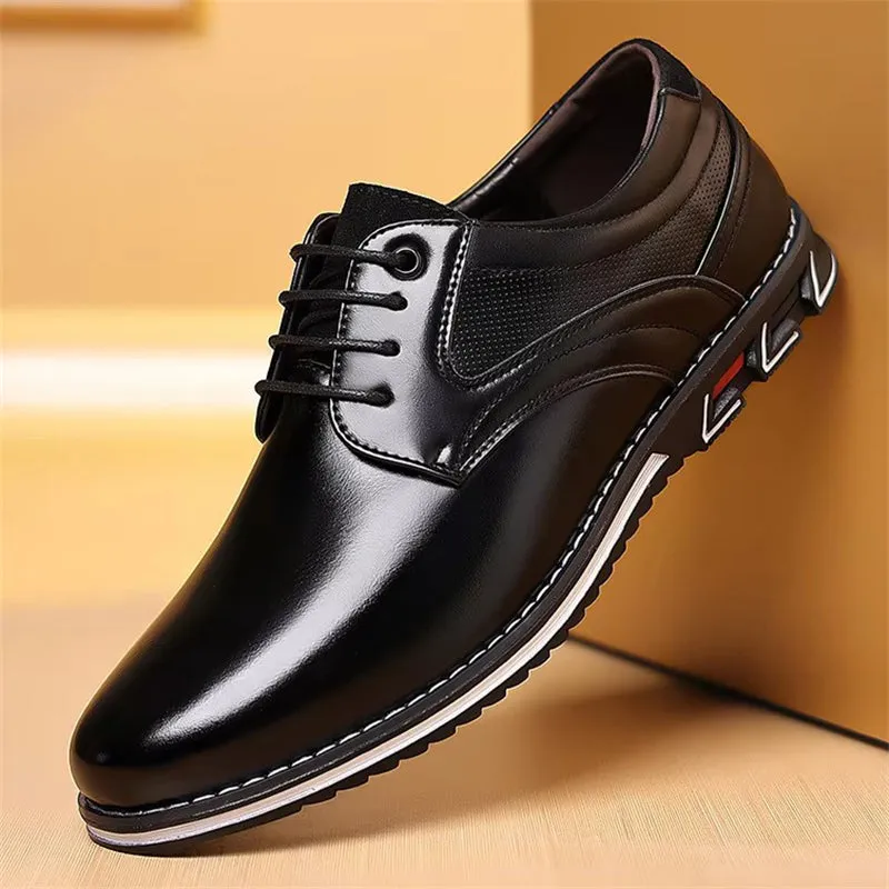 Men's Casual Lightweight Lace Up Rubber Sole Dress Shoes