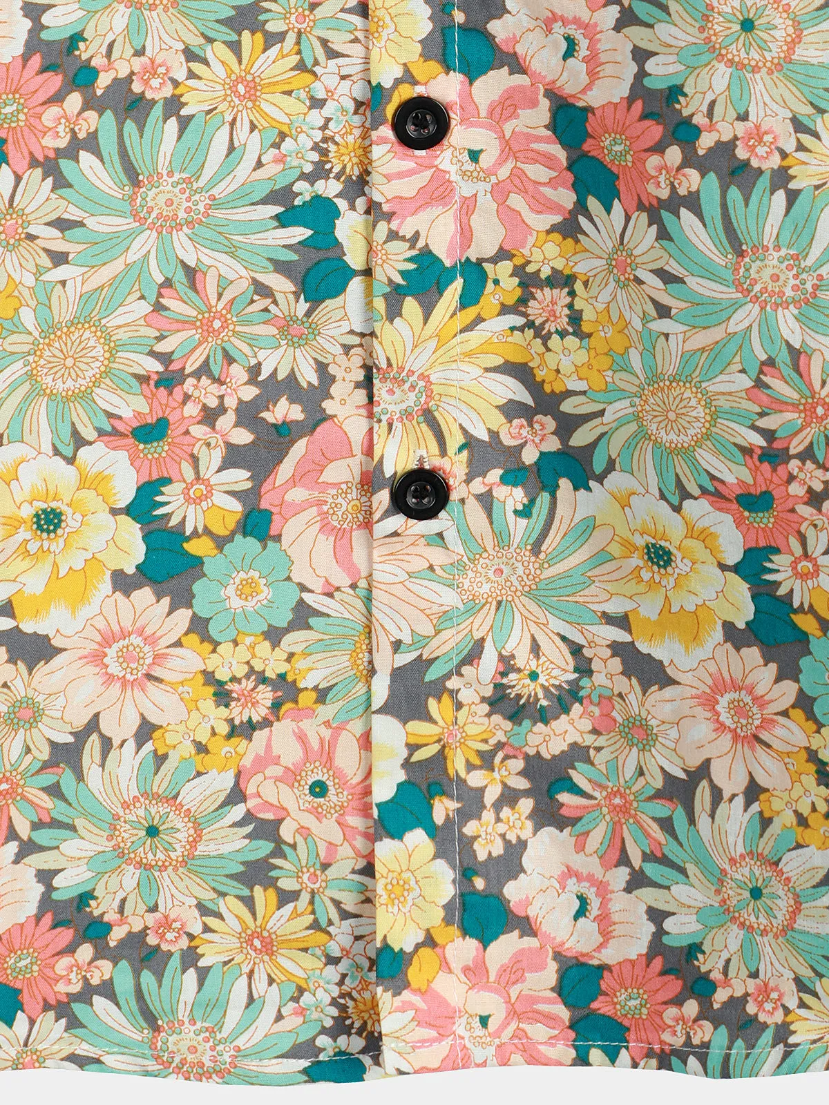 Men's Floral Cotton Casual Button Up Short Sleeve Shirt