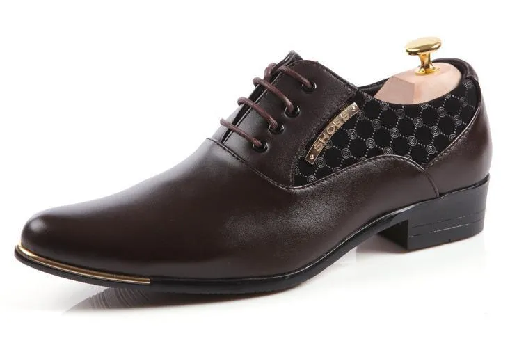 Men's Oxfords Casual Business Pointed Toe Leather Shoes