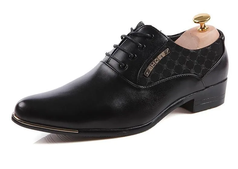 Men's Oxfords Casual Business Pointed Toe Leather Shoes