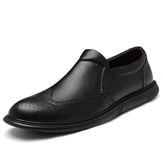Men's shoes spring and autumn fashion lightweight soft bottom men's shoes crocodile leather breathable large size leather shoes