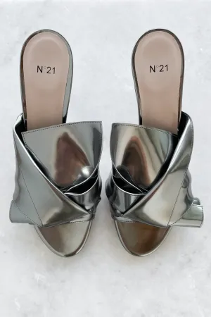 Metallic Bow Kitten Heel
