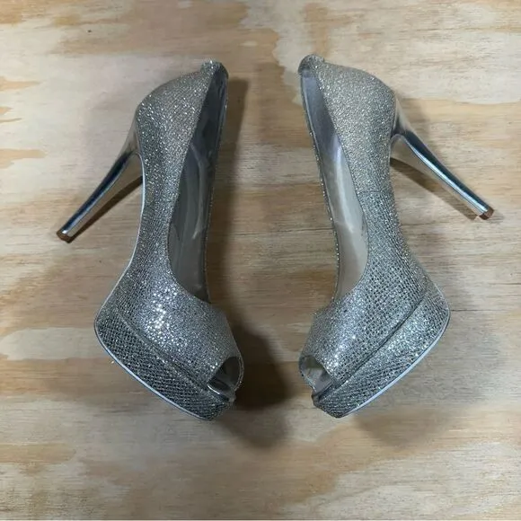 Michael Kors Erika Platform Glitter Heels Women’s Size 6