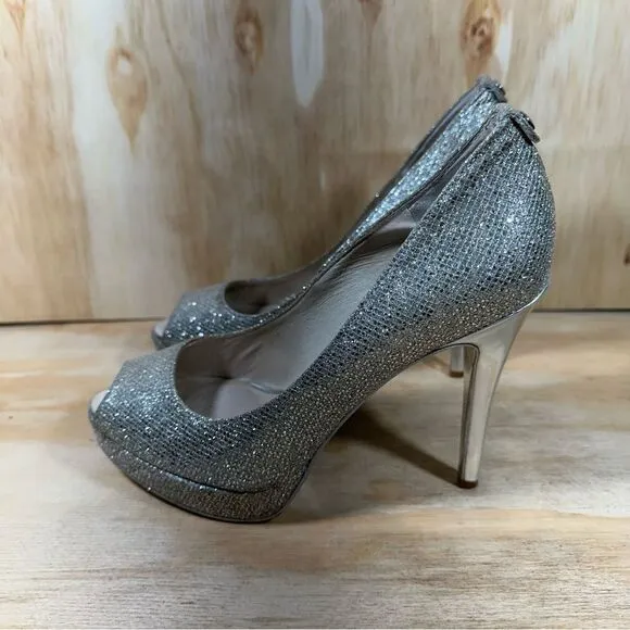 Michael Kors Erika Platform Glitter Heels Women’s Size 6