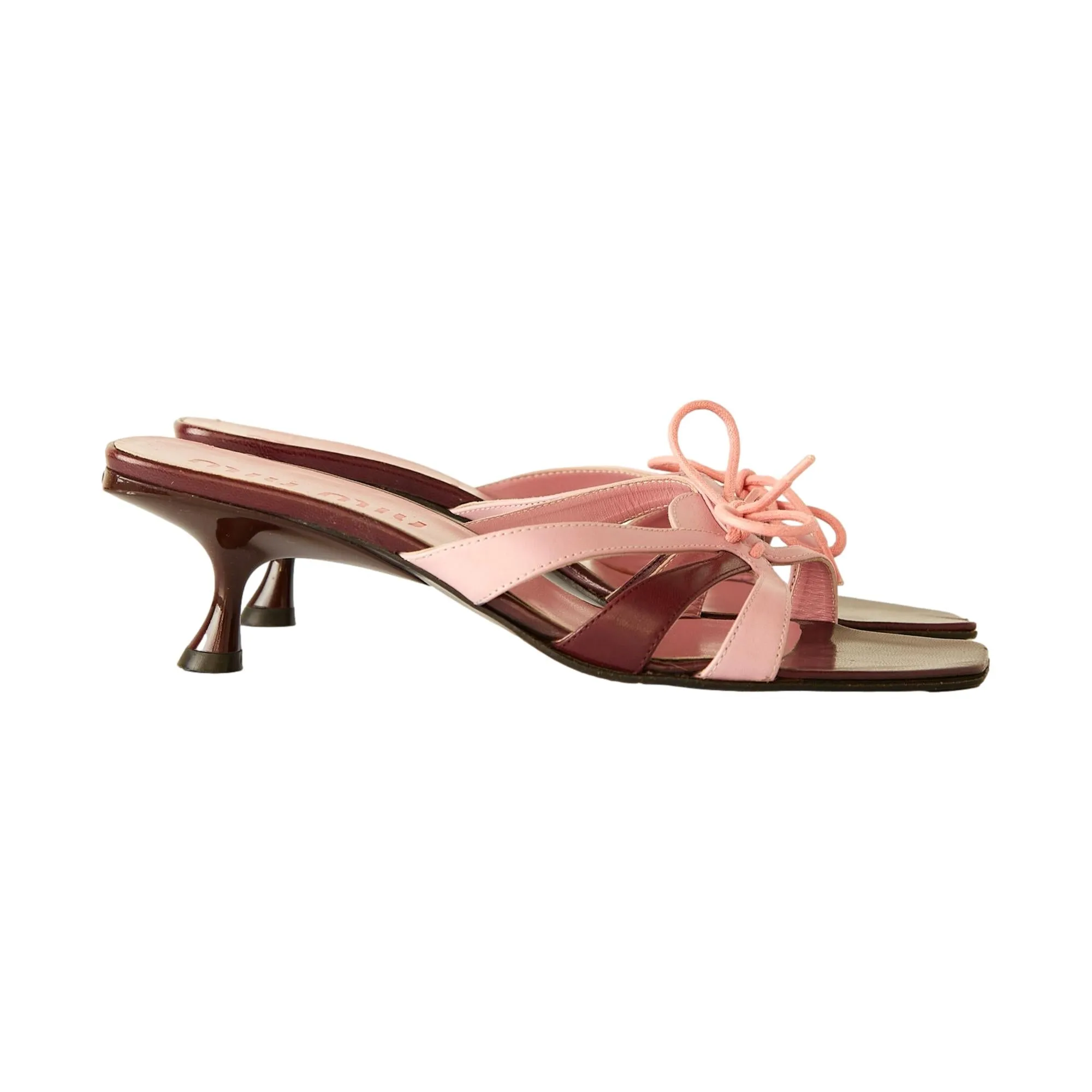Miu Miu Pink Tie Kitten Heels