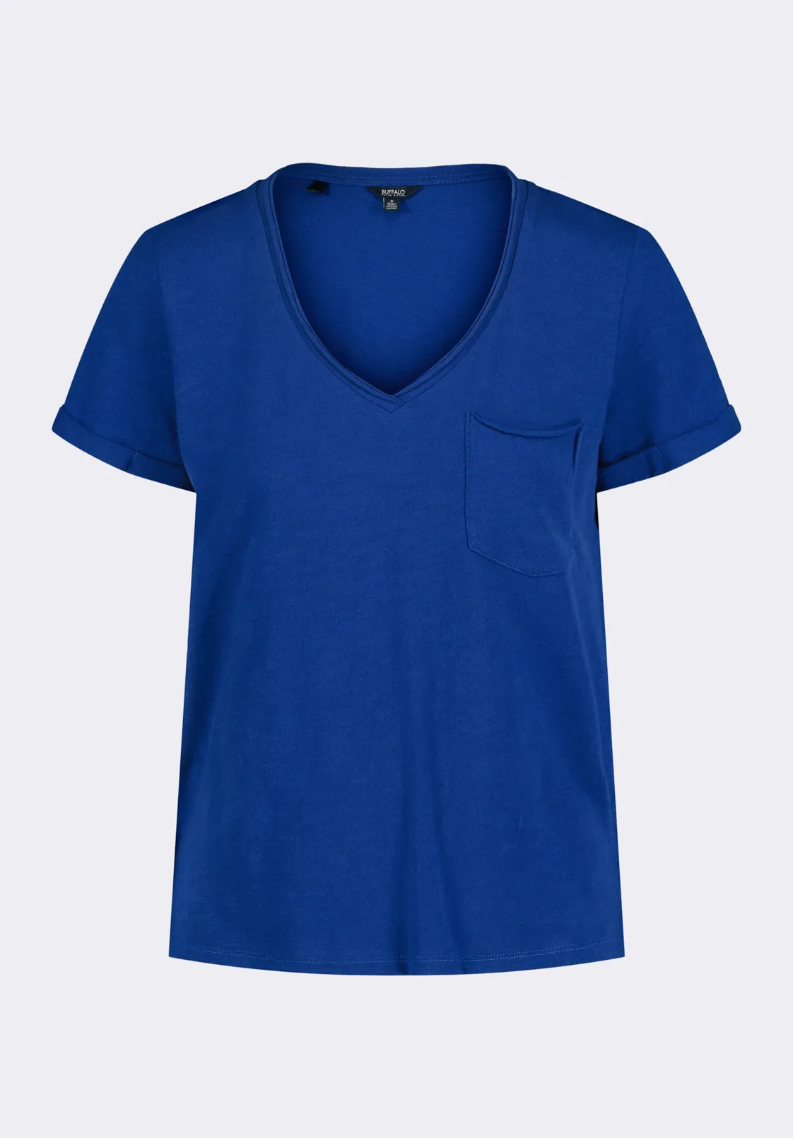 Moxie Women's Slub Knit V-Neck T-Shirt, Sodalite Blue - KT0179P