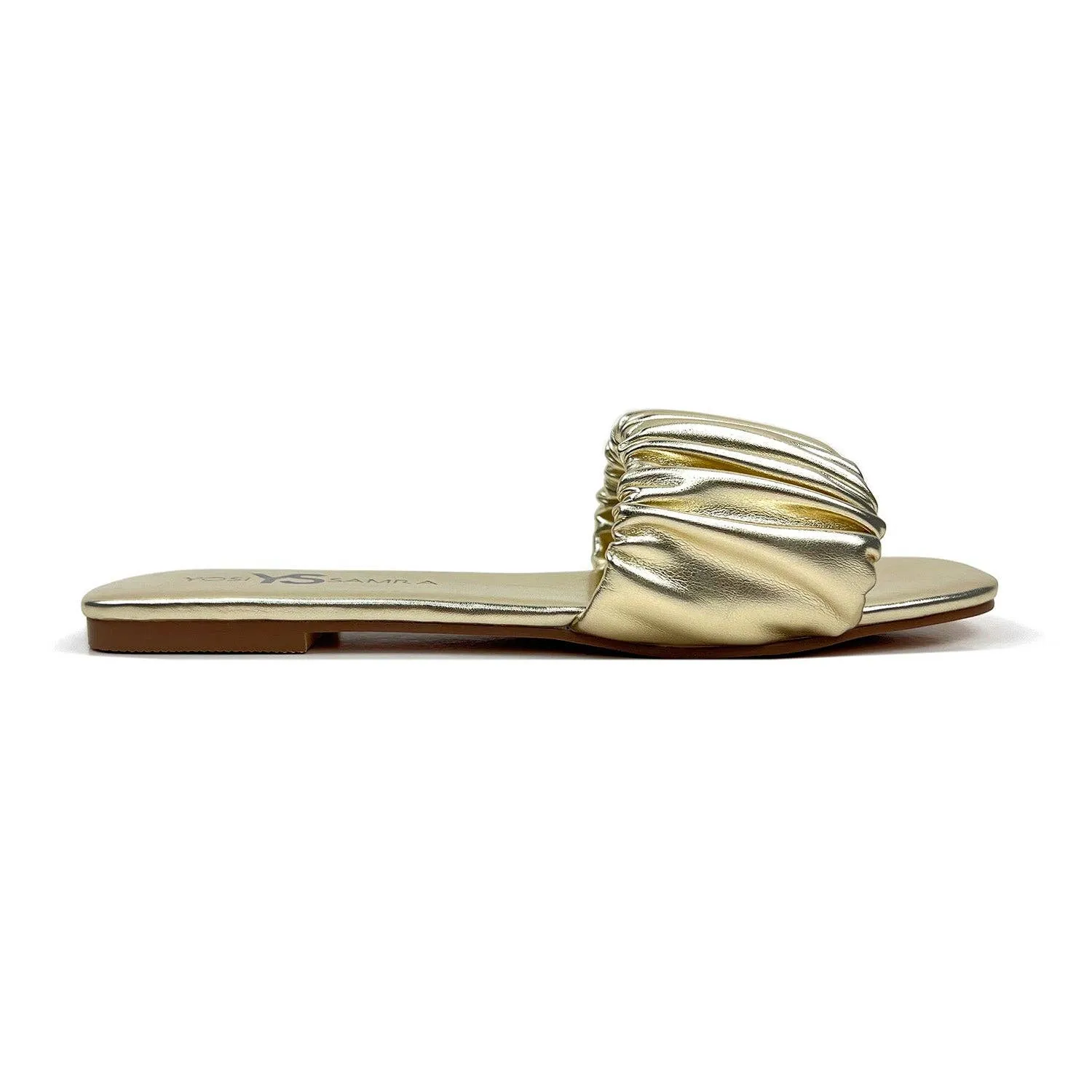 Naomi Ruched Sandal - Gold