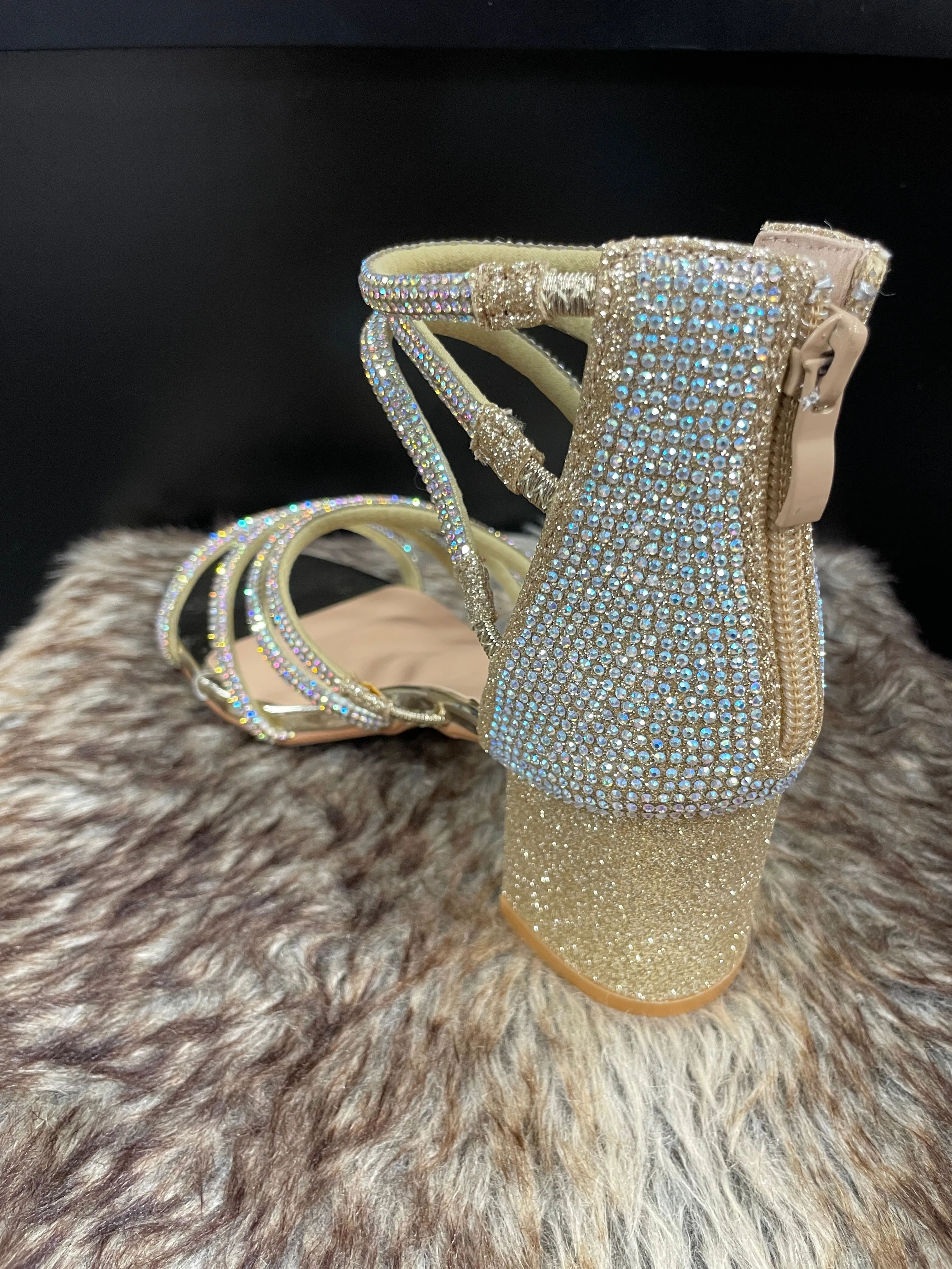 Nataly Champagne Rhinestone Heels