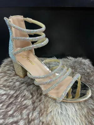 Nataly Champagne Rhinestone Heels