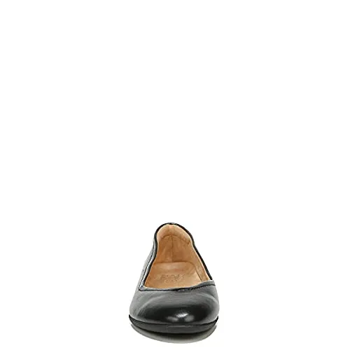 Naturalizer Womens Vivienne Comfortable Slip On Ballet Flats,Black Leather,10M