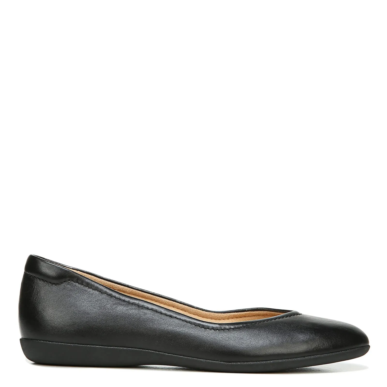 Naturalizer Womens Vivienne Comfortable Slip On Ballet Flats,Black Leather,10M