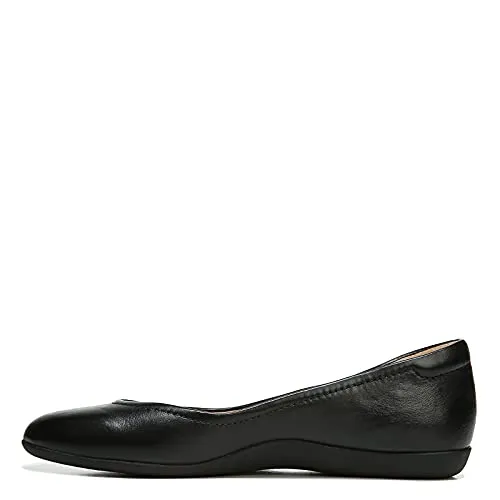 Naturalizer Womens Vivienne Comfortable Slip On Ballet Flats,Black Leather,10M