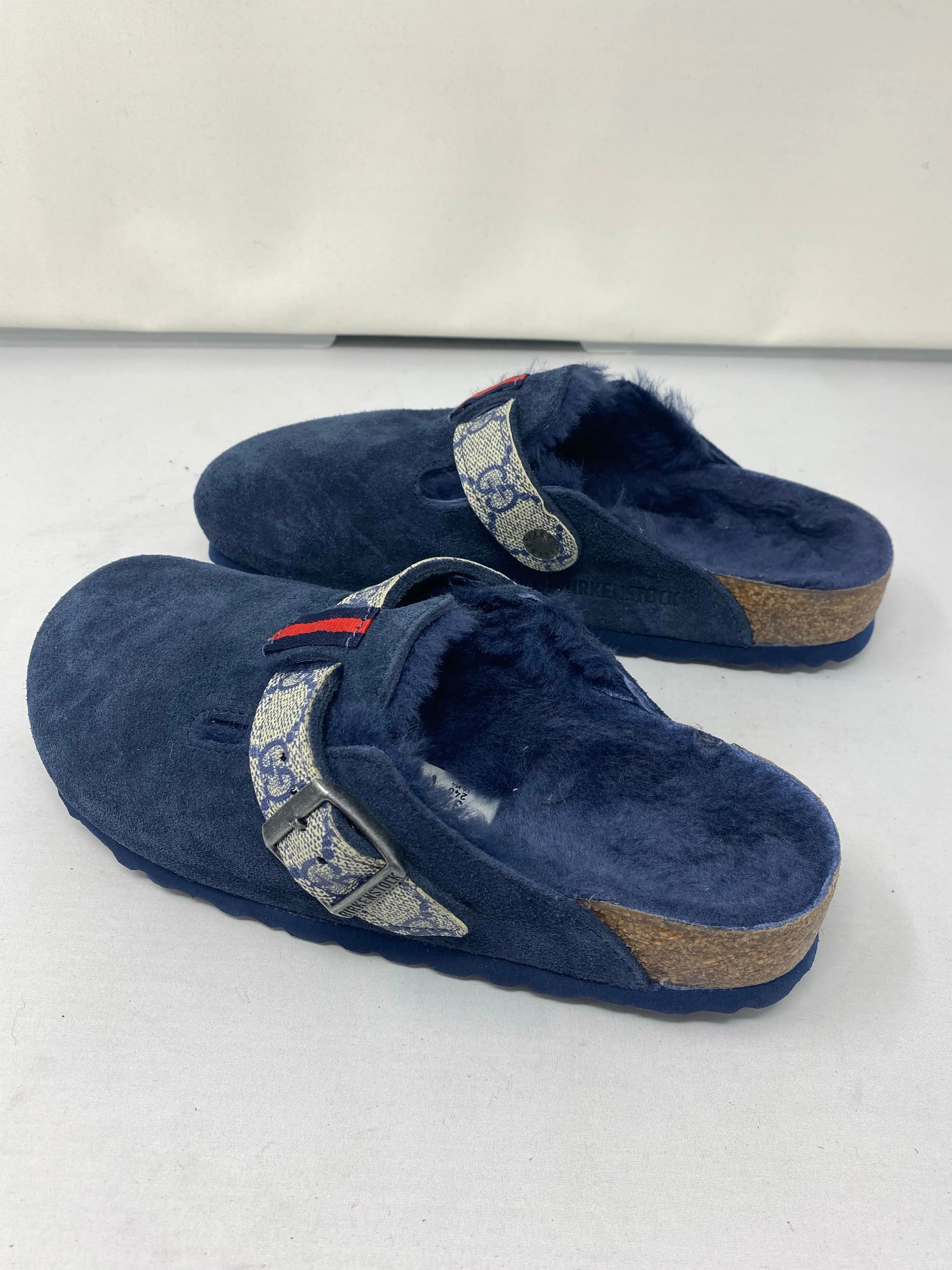 Navy Suede Birkenstock X Refurbished Gucci Strap