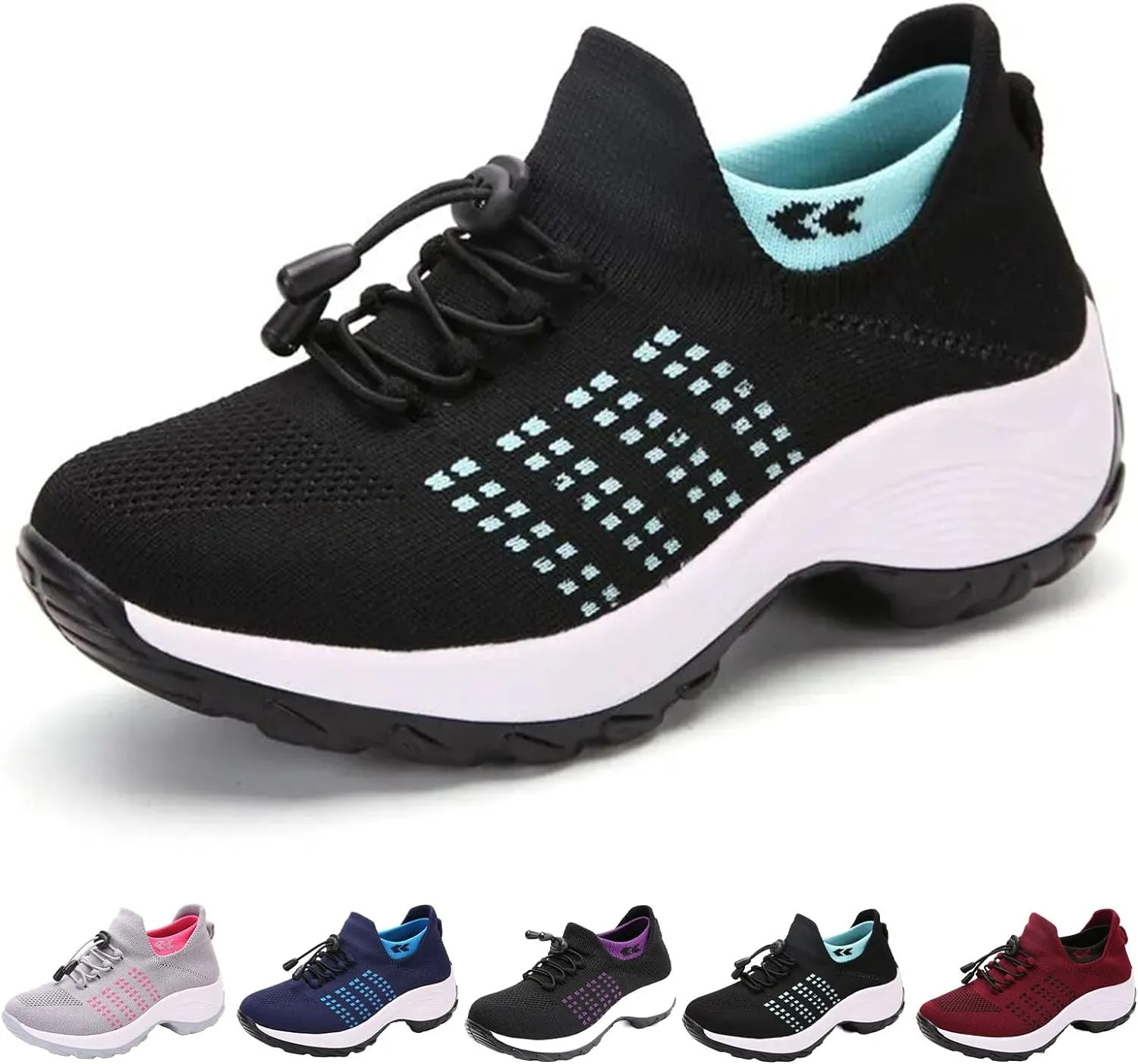 New Comfortwear Orthofit Comfort Shoes with Arch Support and Comfort, Sky Blue & Black, Sz 8.5